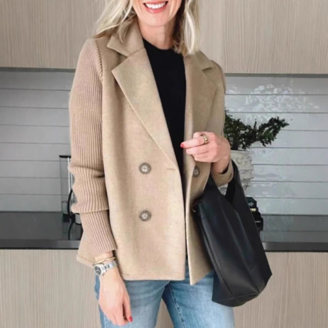„Marisol“ – Zweireihige Jacke mit Strickärmeln