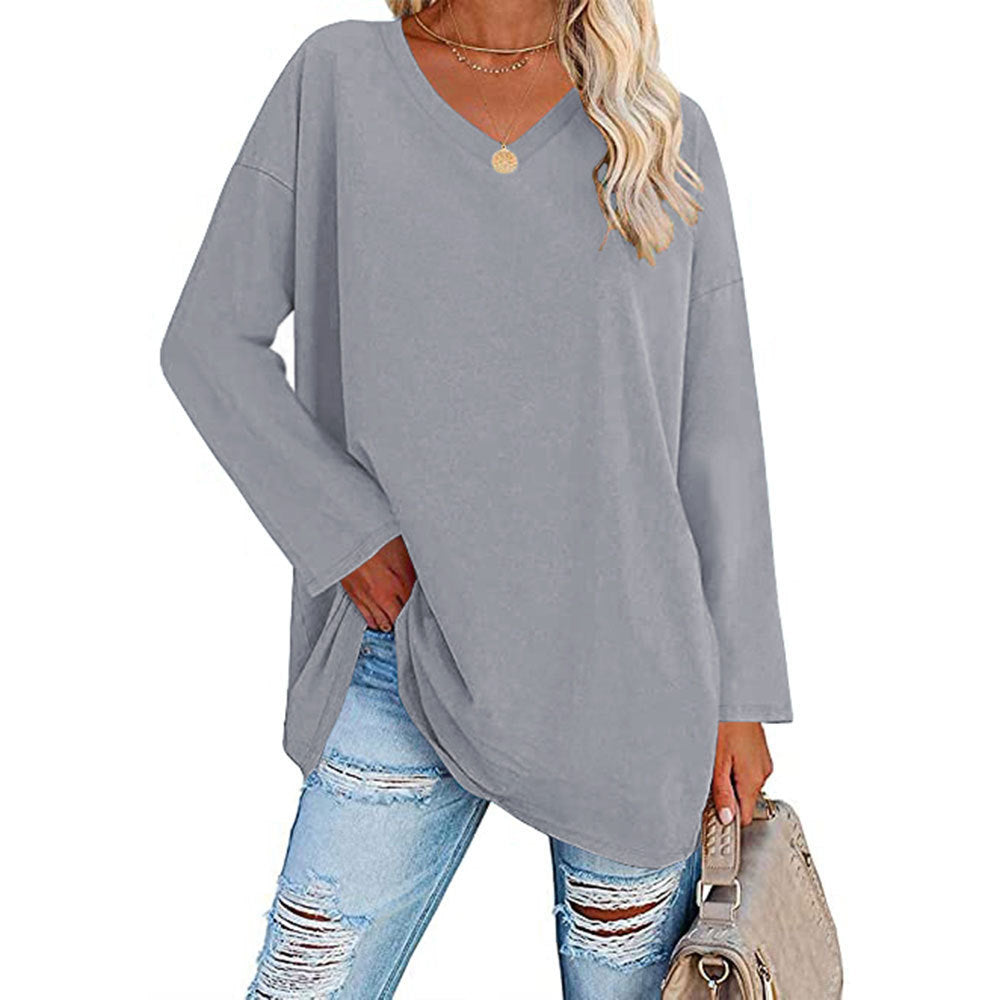 „Aria“ – Lockere V-Ausschnitt Bluse