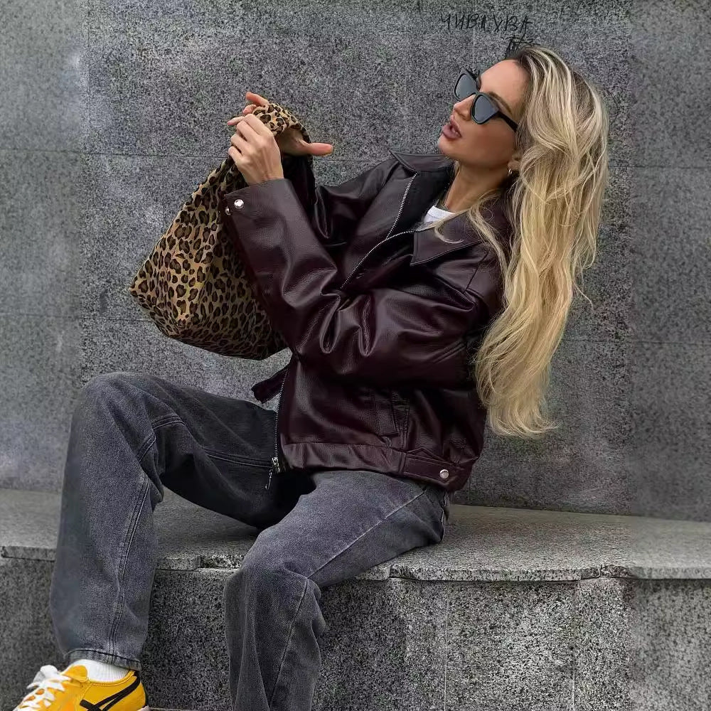 „Selene“ – Lederjacke mit Reverskragen