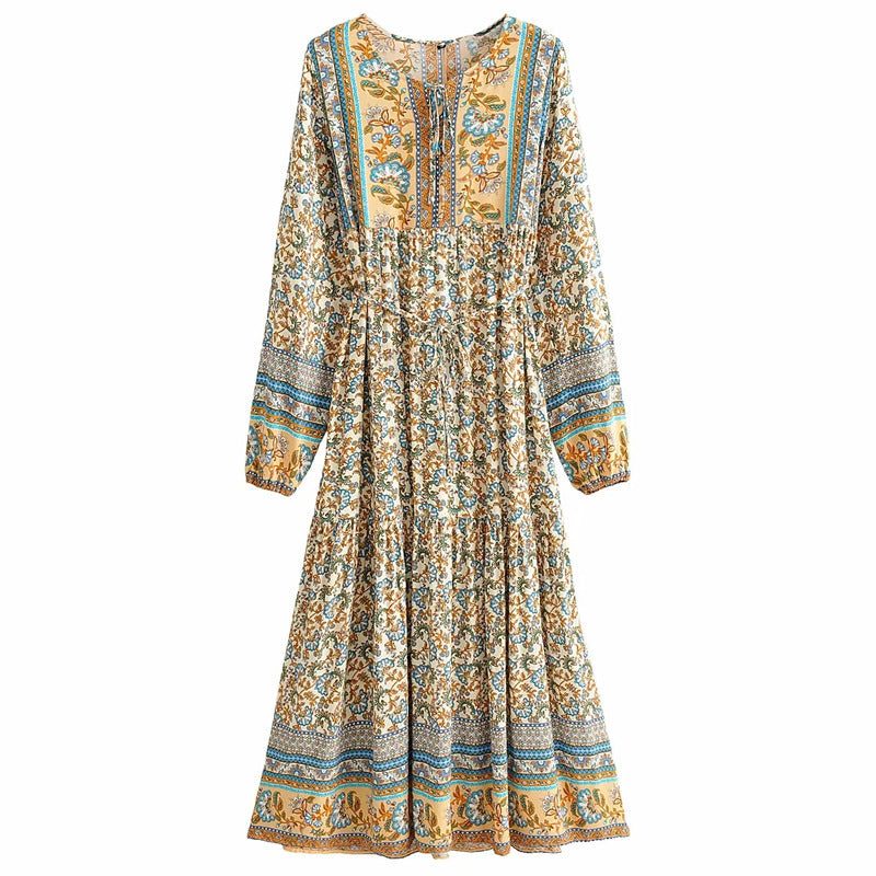 „Lea“ – Blumenkleid mit Bindeband