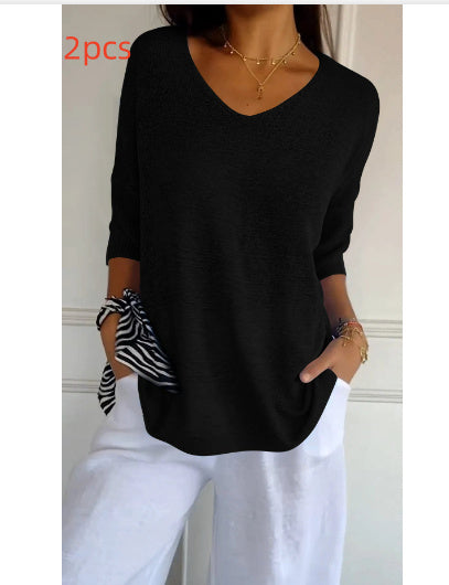 „Selina“ – Strickpullover mit V-Ausschnitt