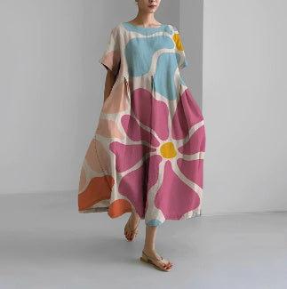 „Mila“ – Lockeres Kurzarm-Sommerkleid