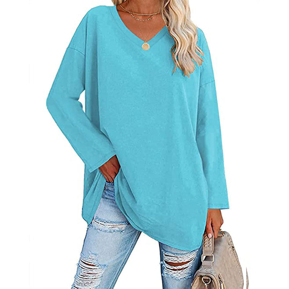 „Aria“ – Lockere V-Ausschnitt Bluse