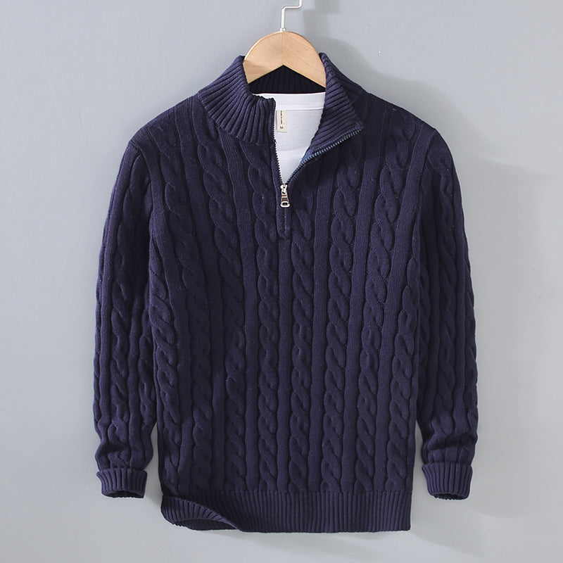 Herren Strick-Sweater Coat mit Halb-Zipper