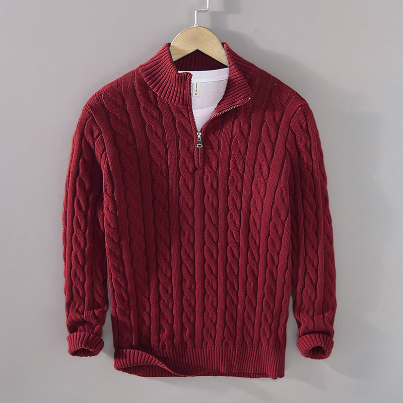 Herren Strick-Sweater Coat mit Halb-Zipper