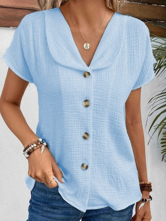 „Ina“ – Kurzarm-Cardigan mit Knopfleiste