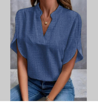 „Elin“ – Chiffon V-Neck Shirt