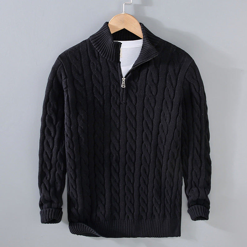 Herren Strick-Sweater Coat mit Halb-Zipper