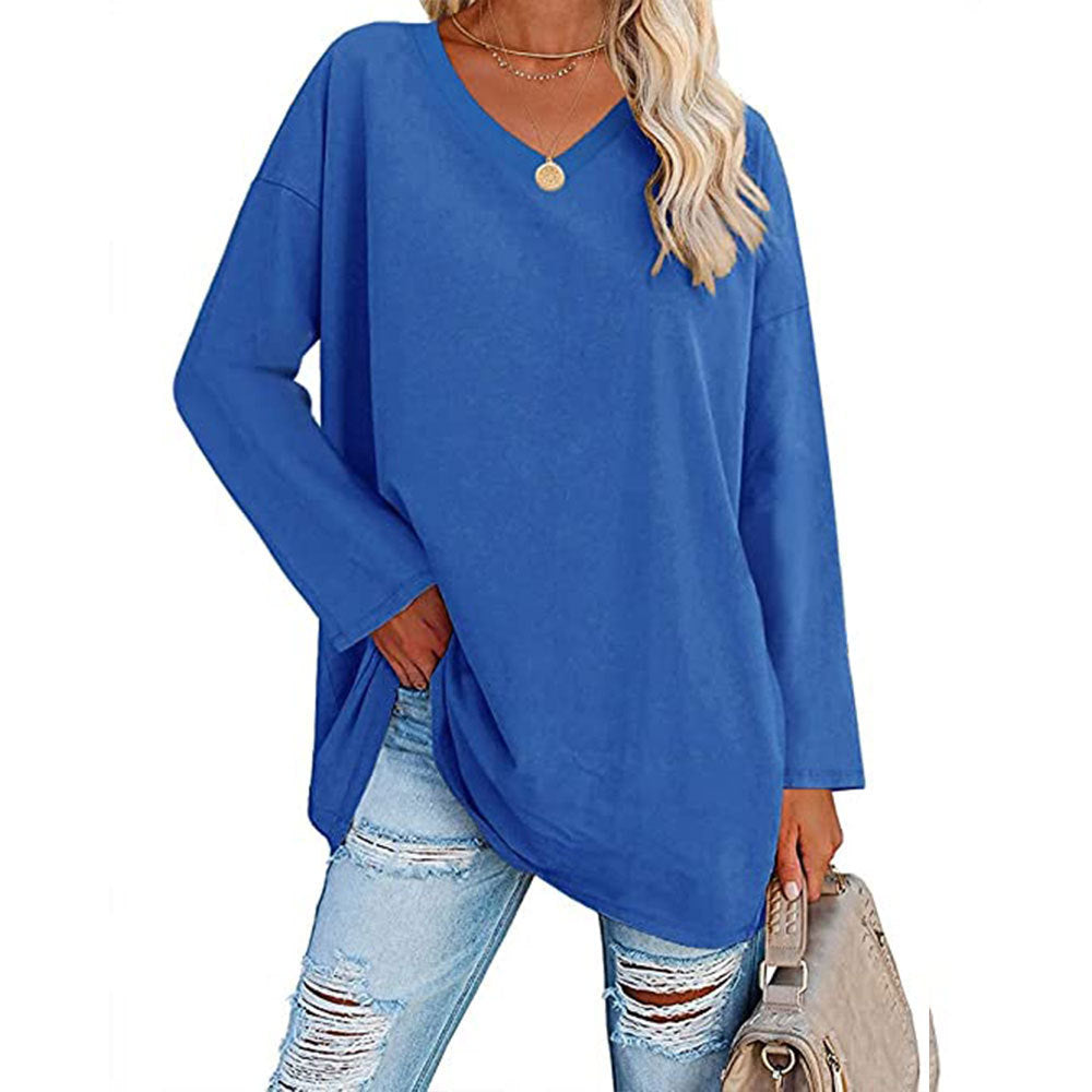 „Aria“ – Lockere V-Ausschnitt Bluse