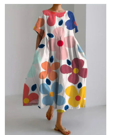 „Mila“ – Lockeres Kurzarm-Sommerkleid