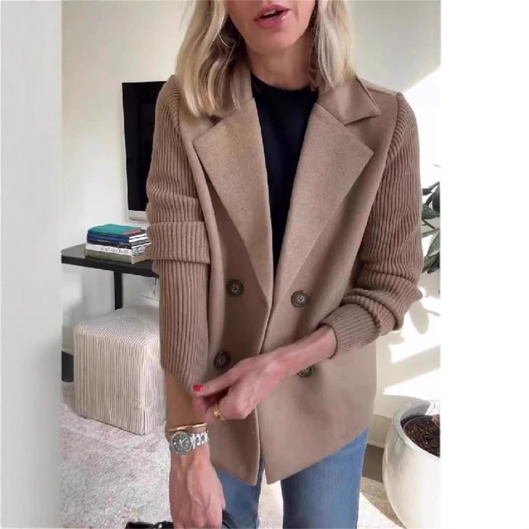 „Marisol“ – Zweireihige Jacke mit Strickärmeln