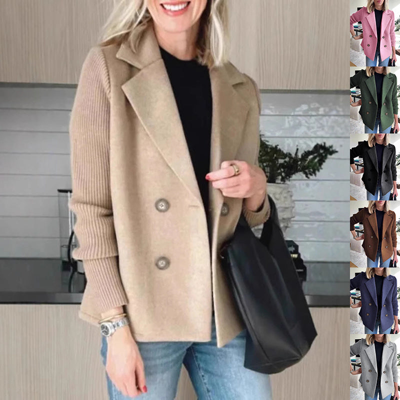 „Marisol“ – Zweireihige Jacke mit Strickärmeln