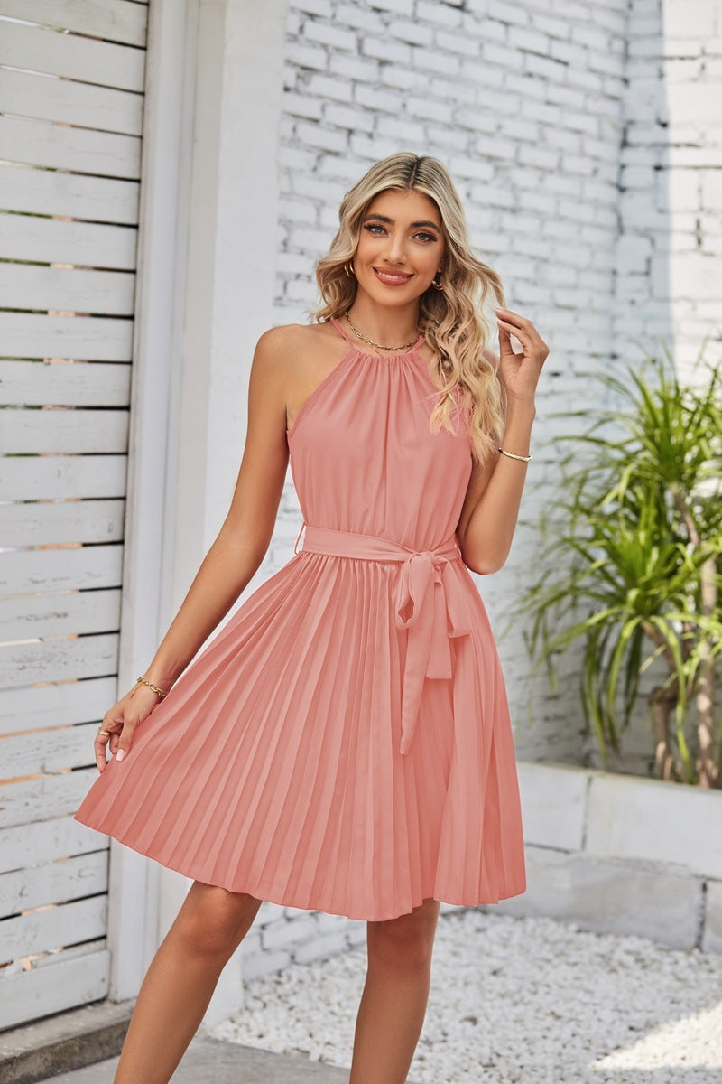 Nala“ – Neckholder-Sundress mit Plissee-Rock