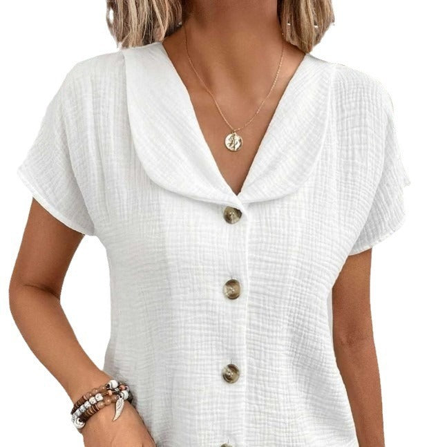 „Ina“ – Kurzarm-Cardigan mit Knopfleiste