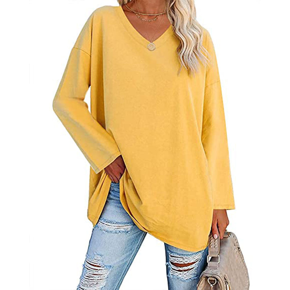 „Aria“ – Lockere V-Ausschnitt Bluse