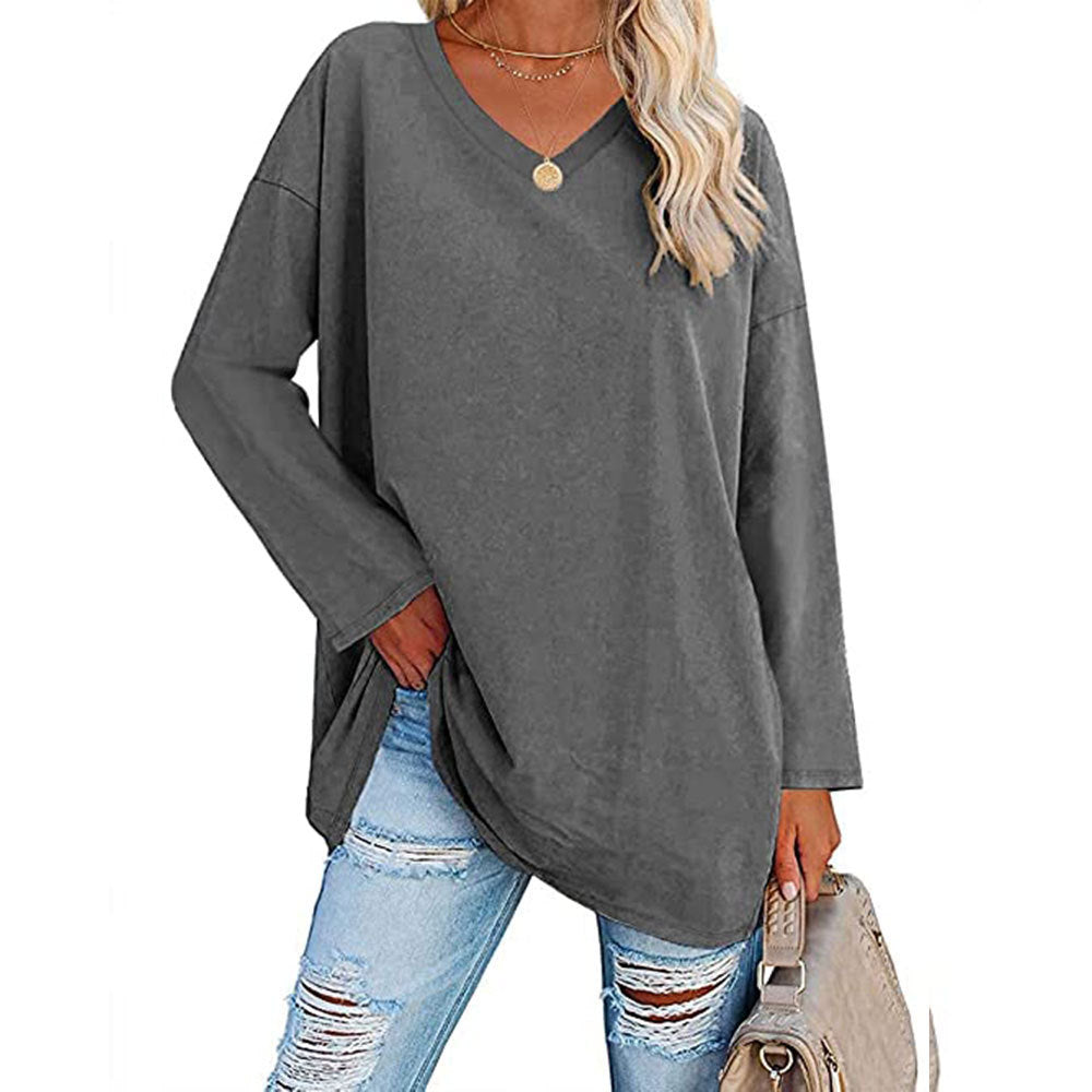 „Aria“ – Lockere V-Ausschnitt Bluse