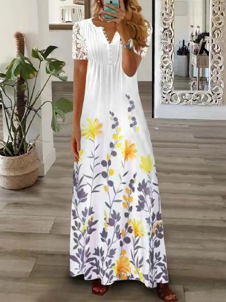 „Sophia“ – Langes Spitzenkleid