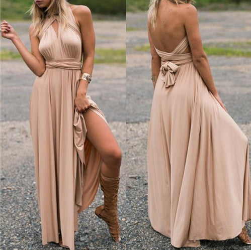 „Selena“ – Rückenfreies Bandage-Maxikleid (Multiway)