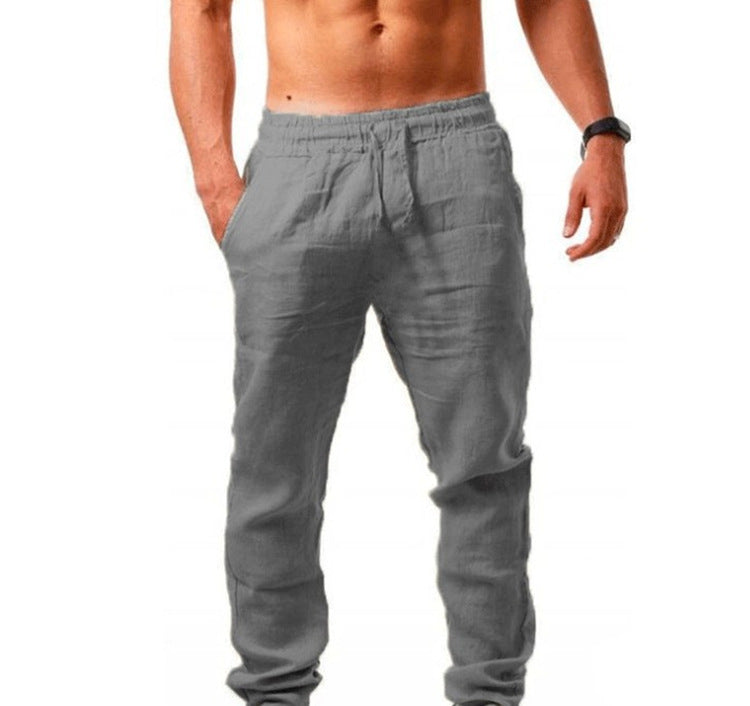 Herren Baumwoll-Leinen Freizeithose