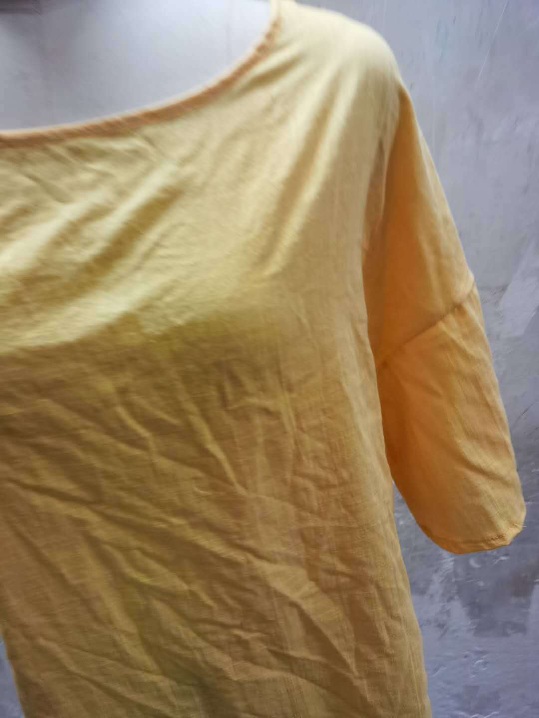 Sofia“ – Baumwoll-Leinen Shirt mit Rundh