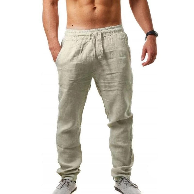 Herren Baumwoll-Leinen Freizeithose