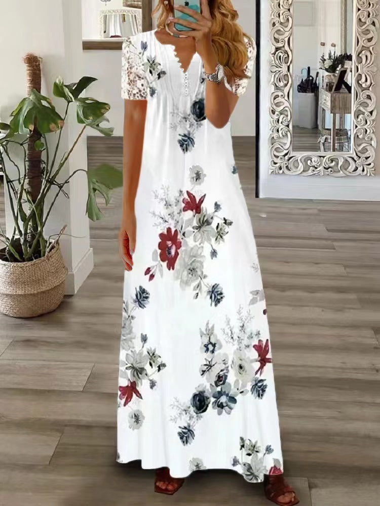 „Sophia“ – Langes Spitzenkleid