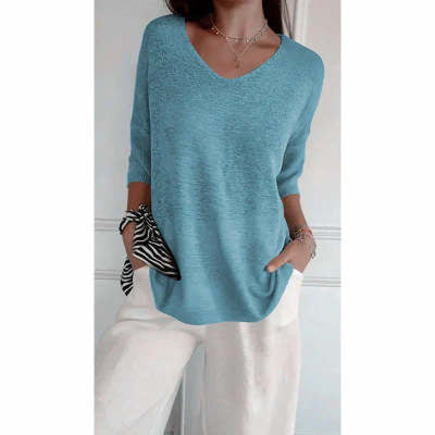 „Selina“ – Strickpullover mit V-Ausschnitt