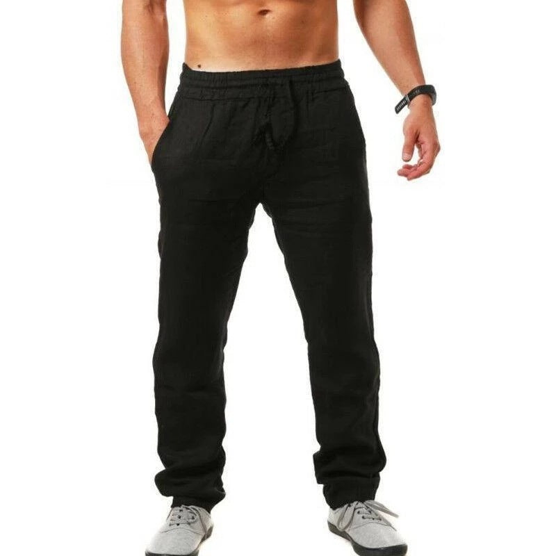 Herren Baumwoll-Leinen Freizeithose