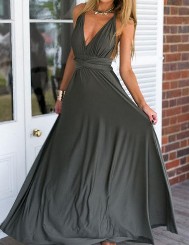 „Selena“ – Rückenfreies Bandage-Maxikleid (Multiway)