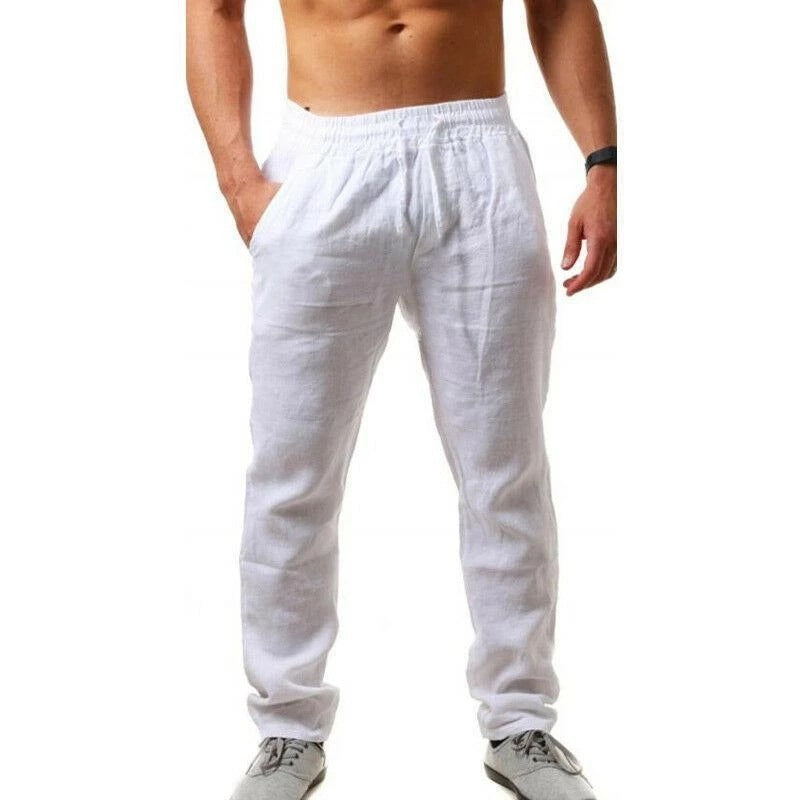 Herren Baumwoll-Leinen Freizeithose