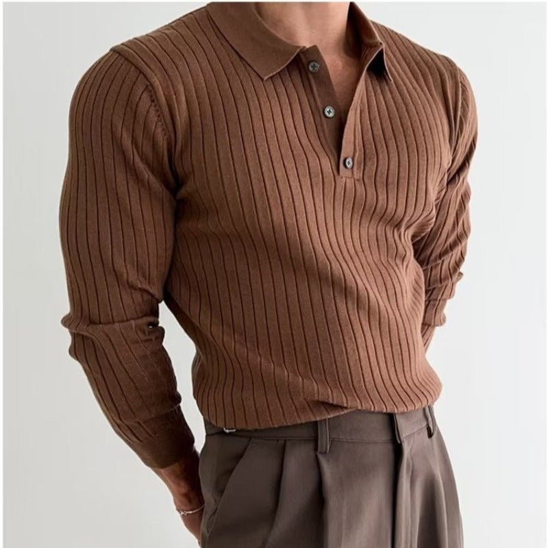 Herren Langarm-Poloshirt