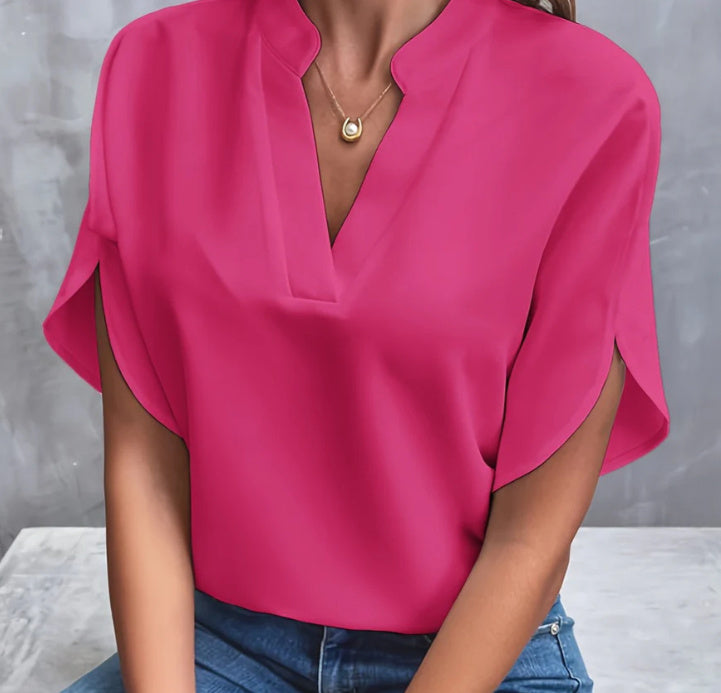 „Elin“ – Chiffon V-Neck Shirt