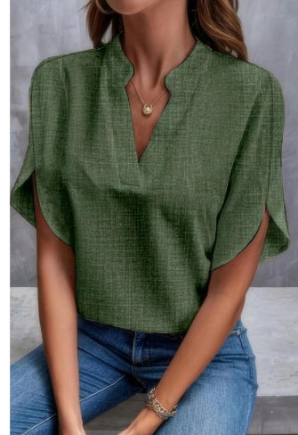 „Elin“ – Chiffon V-Neck Shirt