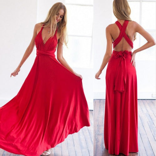 „Selena“ – Rückenfreies Bandage-Maxikleid (Multiway)