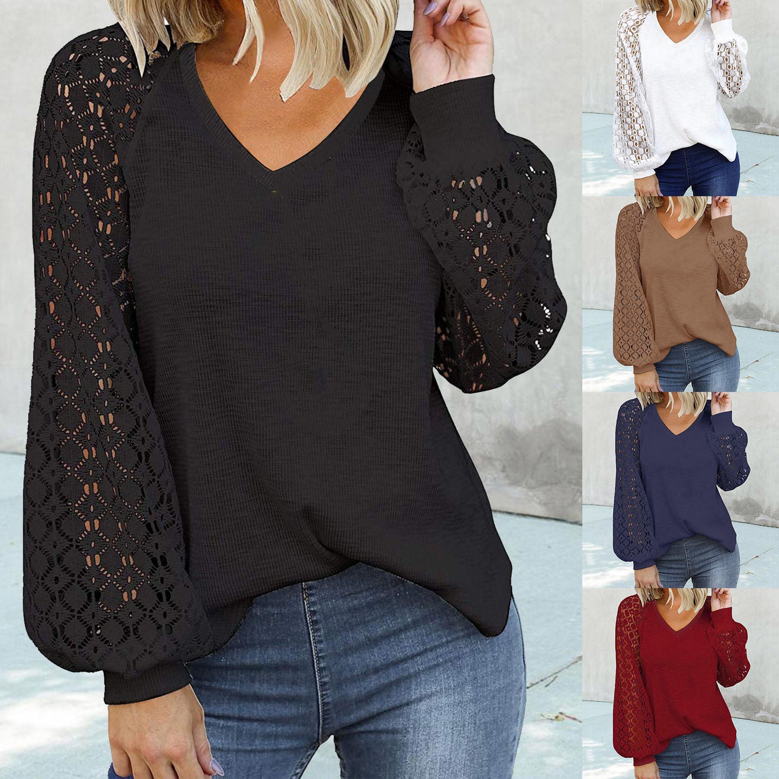 „Elena“ – V-Ausschnitt Bluse