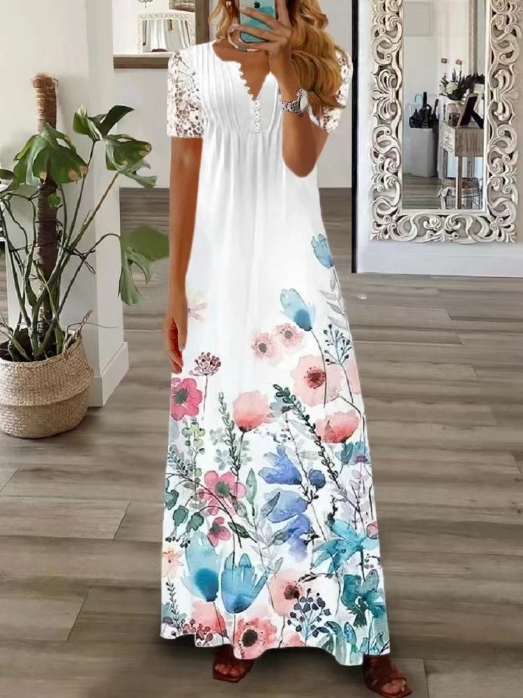 „Sophia“ – Langes Spitzenkleid