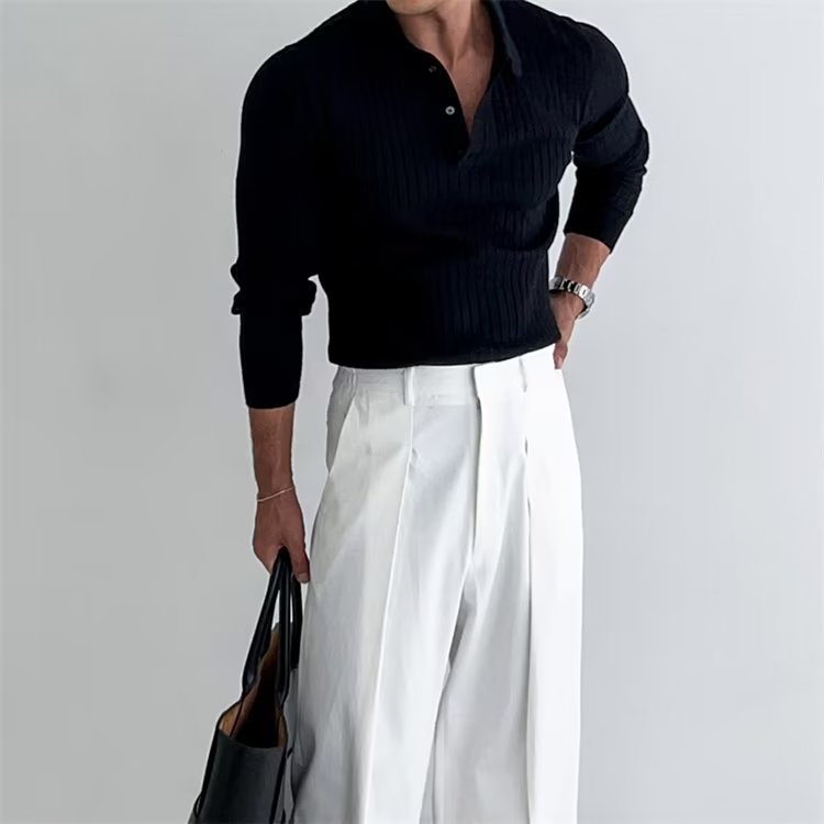 Herren Langarm-Poloshirt