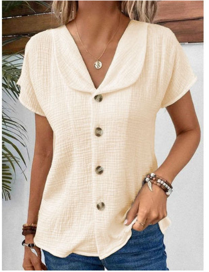 „Ina“ – Kurzarm-Cardigan mit Knopfleiste