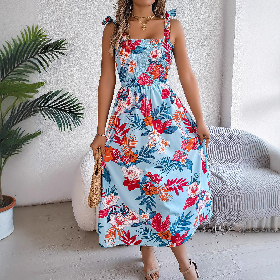 „Marina“ – Sommerkleid mit Blumenprint  Korsagen-Top