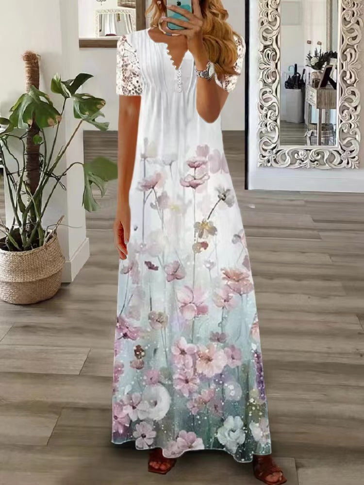„Sophia“ – Langes Spitzenkleid