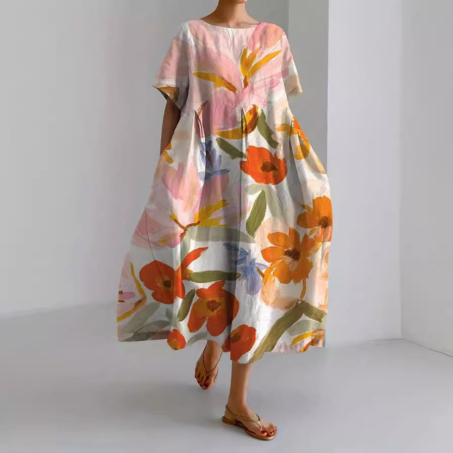 „Mila“ – Lockeres Kurzarm-Sommerkleid