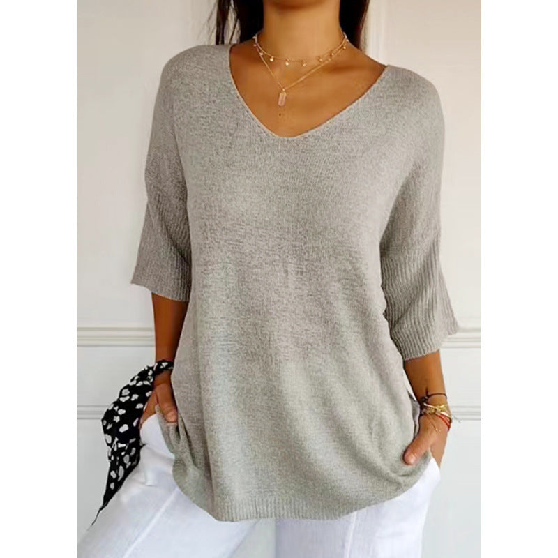 „Selina“ – Strickpullover mit V-Ausschnitt