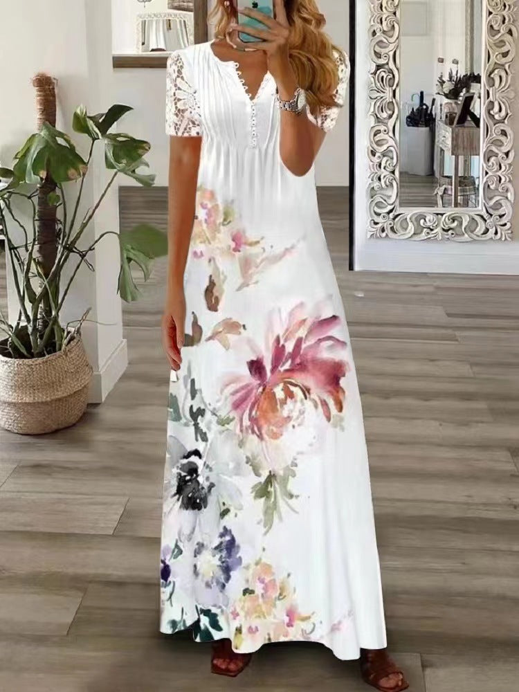 „Sophia“ – Langes Spitzenkleid