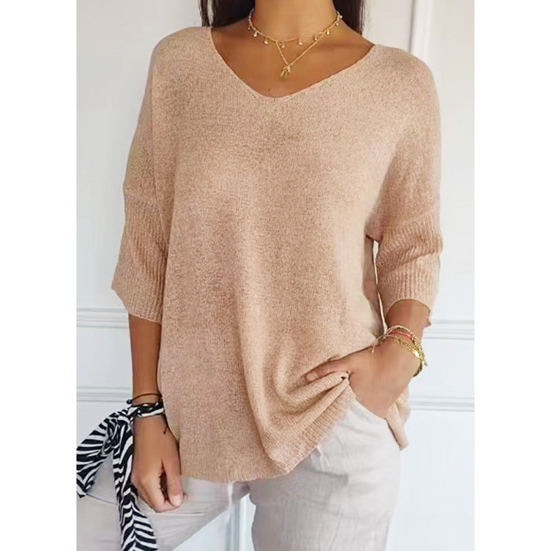 „Selina“ – Strickpullover mit V-Ausschnitt