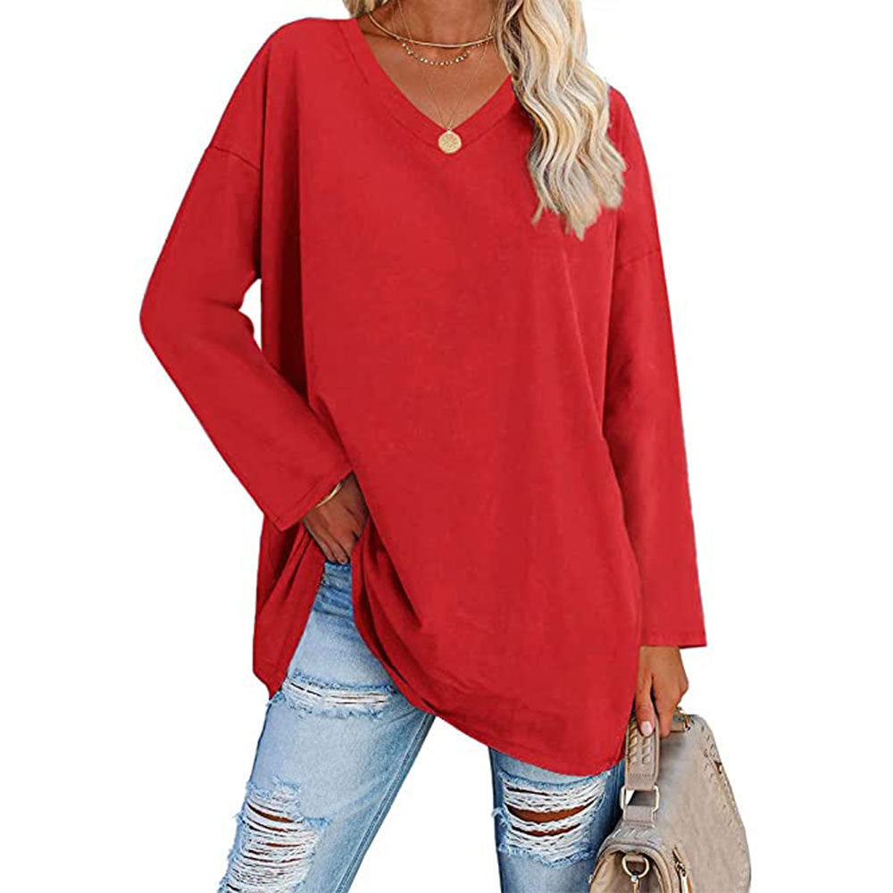 „Aria“ – Lockere V-Ausschnitt Bluse