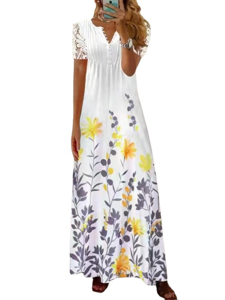 „Sophia“ – Langes Spitzenkleid