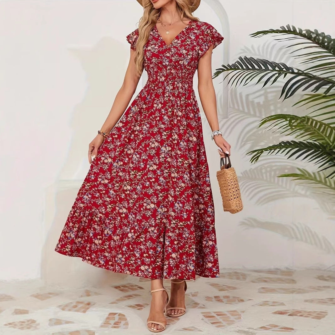 „Elisa“ – Geblümtes Langarmkleid mit Taillierung