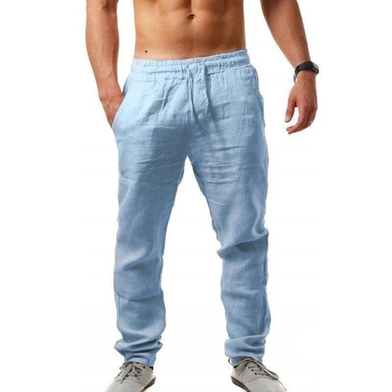 Herren Baumwoll-Leinen Freizeithose