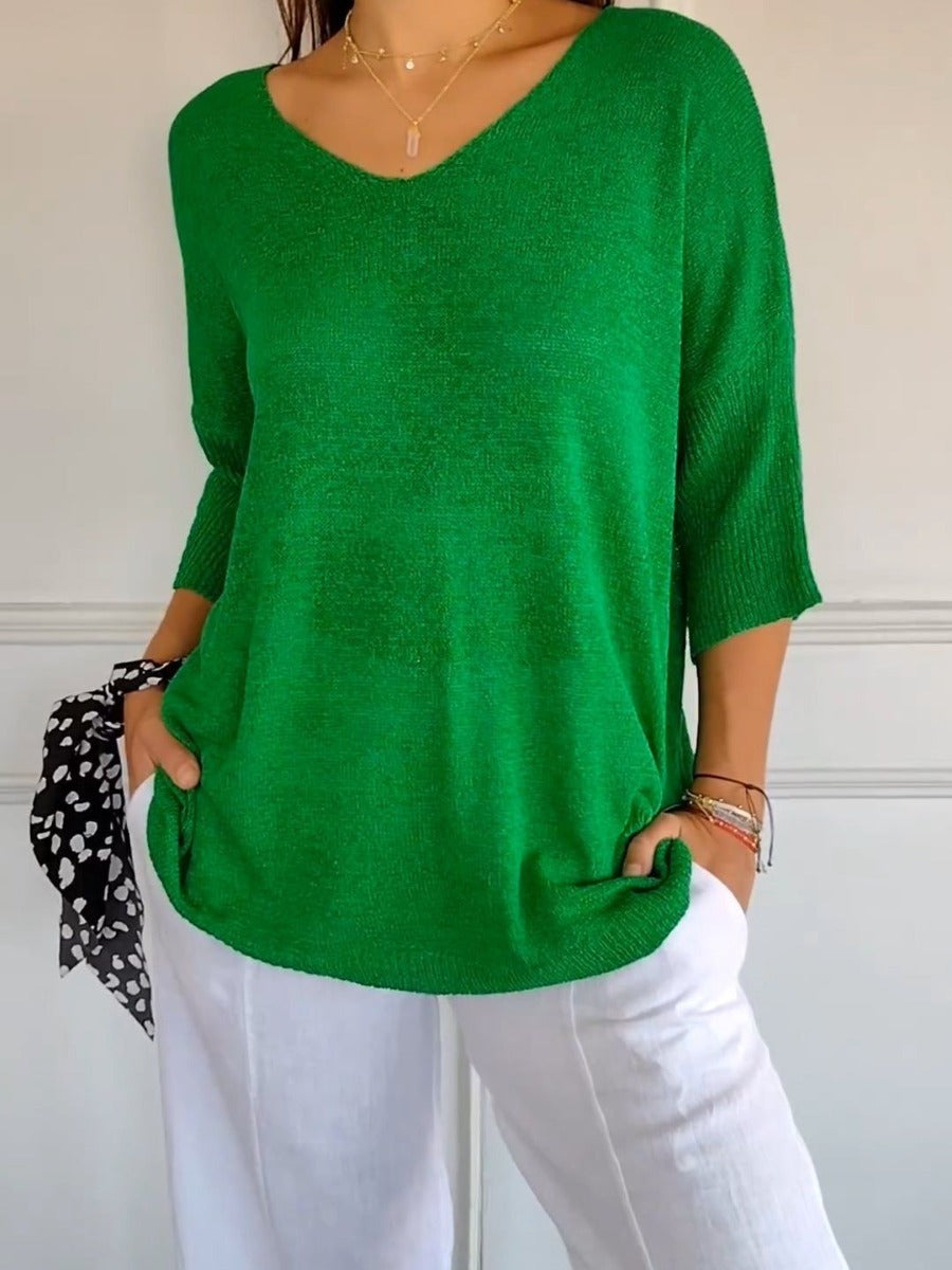 „Selina“ – Strickpullover mit V-Ausschnitt