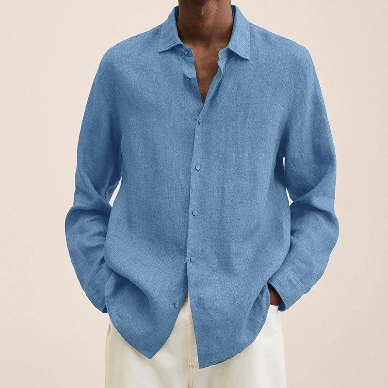 Herren Langarm-Lapel-Shirt